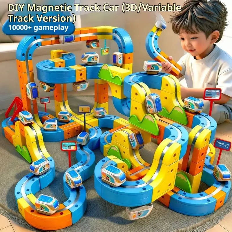 Magnetic Cube Track Railcar